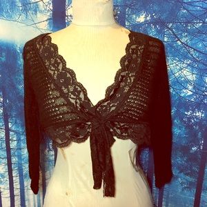 Black lace sweater shrug